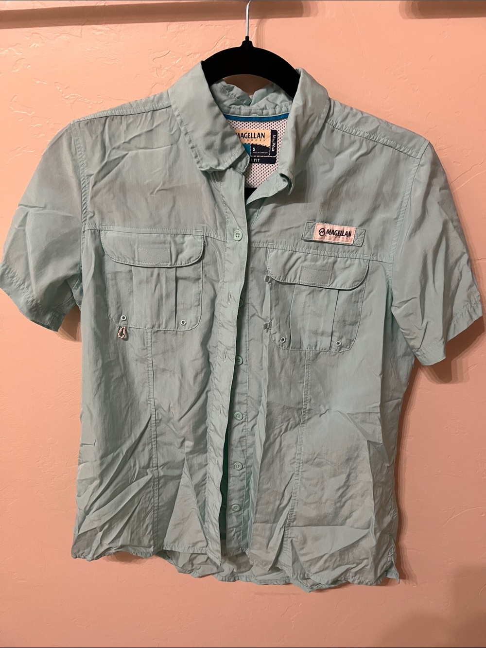 Magellan Outdoors Kids Button-Down Fishing Shirt in Light Aqua